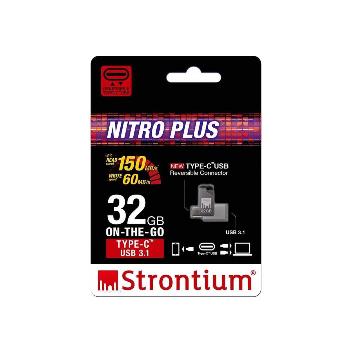 Strontium Nitro Plus 32GB Type-C USB 3.1 Flash Drive