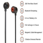 JBL Tune 160BT Pure Bass Wireless in-Ear Headphones with Mic (Black)