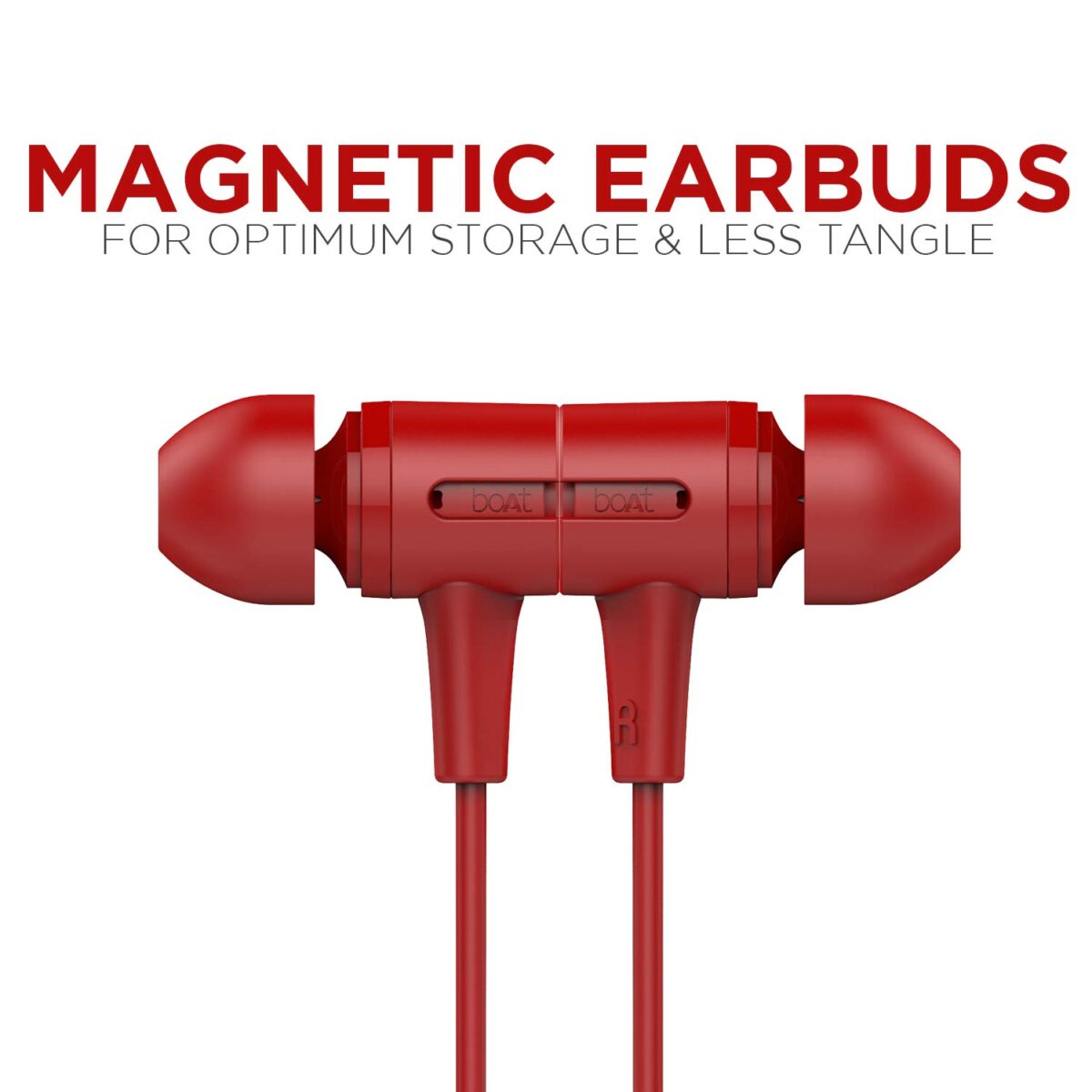 boAt Bassheads 102 in Ear Wired Earphones with Mic (Fiery Red)