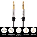 boAt Indestructible 3.5mm Male to Male Gold Plated Connectors, Metallic Aux Audio Cable, 1.5 Meter (Silver Metallic)