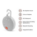 JBL Clip 3 Ultra-Portable Wireless Bluetooth Speaker (White)