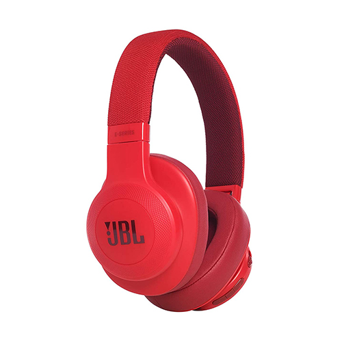 JBL E55BT Wireless Over-Ear Headphones with Mic (Red)